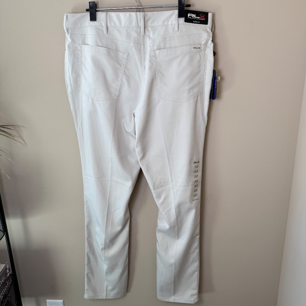 NWT RLX Ralph Lauren Active Fit Pants Mens 36x32 Basic Sand Golf Performance NEW - Picture 2 of 9